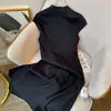 Nuevo Vestido Negro Estilo Chino para Mujer, Nuevo Modelo Primavera 2025, Gama Alta, Elegante, Versátil, Ceñidor de Cintura, Vestido Adelgazante