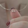 Venta caliente de AliExpress collar de plata de ley s925 con lazo estilo ins oro 14K nicho mini colgante en forma de corazón de lujo ligero