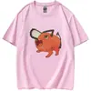 Camiseta Casual de Manga Corta para Mujer Chainsaw Man Verano