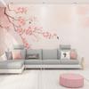 Papel Tapiz Estilo Antiguo Flor de Durazno Fondo para Sesión de Fotos Hanfu Tela de Pared Estilo Chino Hermoso Papel Tapiz Floral Rosa con Pájaros para Sala de Estar y Dormitorio