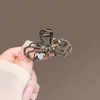 Nuevo y elegante pasador pequeño de garra para recogido a medias en la parte posterior de la cabeza, accesorio de alta gama para el cabello con exquisito pasador de lazo de cristal para mujer