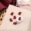 Año Nuevo Rojo Lunares Lazo Arte de Uñas Joyería Rojo Chino Carácter de Bendición Lingote Propicio Deseoso Accesorios de Uña Portátiles
