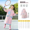 Impermeable Infantil para Estudiantes de Primaria, Niños y Niñas, Impermeable Largo con Protección Integral Integrada Contra Lluvia Fuerte, con Espacio para Mochila