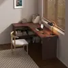 Escritorio de esquina para uso doméstico en el dormitorio, escritorio de estudio para espacios pequeños, escritorio de computadora con compartimentos de almacenamiento, escritorio de oficina simple y moderno para escribir