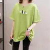 2026 Camiseta de Manga Corta Holgada Verano Nueva Talla Grande Ropa para Mujer Longitud Media Cubre el Vientre Adelgazante Top Elegante