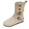 Botas Retro Versátiles de Plataforma Gruesa que Aumentan la Altura para Mujer 2025 Nuevo Otoño e Invierno con Faldas Look Adelgazante Dos Formas de Usar Botines Birkenstock