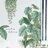 Pegatinas de Pared de Plantas Tropicales Escandinavas Monstera Papel Tapiz Pastoral Pegatinas de Decoración de Puerta Frescas Pequeñas Pegatinas de Pared Zdb-2172