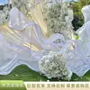 Fita Artística de Organza Flor Ondulada Estilização Feita à Mão Curva Livre Flor de Fio Plissado Flor Decoração de Janela de Fundo de Casamento Flor