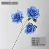 Flor Artificial Rosa Elsa de 3 Cabeças, Flor Artificial para Casamentos, Material de Tecido de Seda, Rosa Aberta com Pétalas em Cor Gradiente