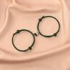 Pulseira de corda de Milão com ímã de coração preto e branco para casal, pulseira de corda de mão para amigas, joias no atacado