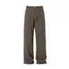 Jeans retro americanos de calle para hombre para primavera y otoño, marca nicho de moda, pantalones rectos de ajuste limpio color marrón Maillard