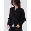 Outono e inverno design senso estilo acadêmico bordado gola redonda malha cardigan feminino estilo coreano estilo preguiçoso solto curto suéter jaqueta