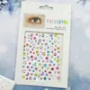 Pegatinas de Corazón Coloridas con Diamantes, Parches Láser de Arte para Uñas con Diamantes, Accesorios de Maquillaje Facial, Pegatinas de Maquillaje para Ojos con Diamantes, Tiras Largas de Diamantes Brillantes