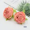 Tecido de Seda Sintética com Bordas Queimadas e Flores de Rosa Enroladas no Miolo para Decoração de Casamento, Decoração de Casa, Arranjos Florais, Adereços de Fotografia de Hotel, Flores Artificiais