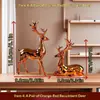 Enfeites de Alce Luxuosos Galvanizados, Artesanato Decorativo Estilo Nórdico "Veado Seguindo", Decoração de Mesa para Sala de Estar/Entrada/Escritório, Presente de Inauguração com Várias Cores Disponíveis