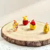 Zibo Vidro Puro Artesanal Frango Colorido Fofo Enfeites Decorações de Animais de Vidro Enfeites de Mesa Estudo Presentes