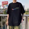 2026 Verão Novo Manga Curta Masculina Camiseta Pesada Tendência Solta Estilo Americano Top Masculino Comércio Exterior