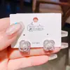 Pendientes de Moda Florales de Alta Gama Estilo Nuevo para Mujer, Pendientes Elegantes y Sencillos de Zirconia Forma de Gota de Agua