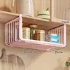 Estante colgante para debajo del gabinete Estante de almacenamiento para cocina Cesta de almacenamiento para condimentos y film plástico para el hogar Cesta colgante multicapa