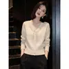 Outono/Inverno 2026 Novo Alta Costura Novo Estilo Chinês Renda Gravata Suéter Tricô Cardigã Top para Mulheres