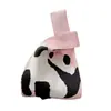 Bolsa de Mano de Celebridad de Internet 2024 Serie Panda Femenina Bolso de Mano a Juego Estudiante Moda Versión Coreana Nueva Bolsa Tejida