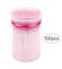 Cepillo de pestañas desechable con forma de barril, 100 unidades por barril, rollo de pestañas de color, peine para cejas, venta al por mayor
