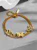 Pulsera de Mariposa Tridimensional Hueca de Doble Capa para Todo Tipo de Ropa Nueva Moda Elegante Acero Inoxidable de Alta Gama Estilo Coreano