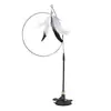 Juguete de caña para gatos de suelo con base de alambre de acero, nueva cabeza de repuesto de plumas duradera, resistente a las mordidas