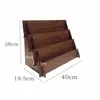 Estante de Exhibición de Madera para Joyería, Estante Escalera de Madera Maciza para Cosméticos, Estante Escalera de Madera Maciza para Joyería y Collares