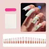 Manicure Doce e Descolada Mais Vendida Transfronteiriça Europeia e Americana Manicure Francesa Preta Adesivo Laço Unhas Vestíveis Atacado Unhas