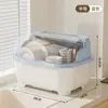 Caja de Almacenamiento para Vajilla de Cocina Doméstica con Cajón Bandeja de Drenaje para el Piso Estante de Almacenamiento para Platos Cubiertos a Prueba de Polvo