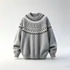 Suéter de Punto con Cuello Redondo Jacquard Fair Isle para Hombre, Nuevo Suéter de Invierno 2026 para Hombre, Prenda Superior Cálida Casual Engrosada, Moderno