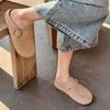 Chinelo Birkenth Roupa Feminina Primavera 2025 Novo Chinelo Meio Baotou de Sola Grossa Chinelo Slip-on de Sola Macia Chinelos Preguiçosos
