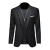 Terno masculino de cor sólida com um botão, tamanho grande, para comércio exterior transfronteiriço, blazer estilo coreano slim fit, jaqueta de terno de peça única