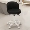 Taburete giratorio de altura ajustable con ruedas, taburete redondo con respaldo, silla de maquillaje, taburete de peluquería, taburete de tocador, tocador