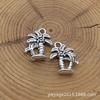 1g 14*19mm venta al por mayor de fábrica decoraciones árbol de coco tropical forma de árbol pulsera collar colgante llavero de aleación