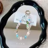 Correa para teléfono con racimo de flores tridimensional de cristal con cuentas, colgante de rosa de aleación para bolso, llavero de coche, pequeño regalo al por mayor