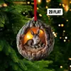 Adornos de Árbol de Acrílico Nuevos para Animales Transfronterizos Colgantes para Árbol de Navidad Erizo Impresión Plana Mapache Decoraciones Colgantes