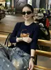 Blusa de Algodón Acanalado de Manga Larga para Mujer Guangzhou Shisanxing, Directo de Fábrica, Camisa de 220g Ajustada con Cuello Redondo, Venta Directa al por Mayor de Verano
