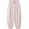 Pantalones casuales sencillos de rayas laterales para mujer para el verano, súper elegantes, pantalones jogger rosas finos, pantalones largos de estilo americano workwear, pantalones de baile