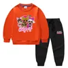 Ropa infantil transfronteriza nueva Otoño e Invierno 2023 suéter para niños pantalones traje de dos piezas color liso bebé algodón manga larga