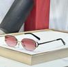 CT0029 Tarjeta Hogar Moda Europea y Americana Estilo Metálico Hebilla de Herradura Lujo Ligero Avanzado Gafas de Sol Gafas de Sol Protector Solar Sin Marco Gafas de Sol Transfronterizas