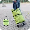 Bolsa con ruedas de tela Oxford, bolsa de compras plegable, bolsa de carro, carrito de compras, carrito pequeño de compras, carrito de compras, bolsa de compras, bolso
