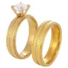 Set de Anillos de Diamantes Nuevos Transfronterizos con Diamantes para Parejas, Anillo Simple Romboidal de Acero de Titanio para Hombre, Joyería de Lujo Ligero para Mujer, Venta al por Mayor de Anillos de Boda