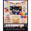 Conjunto de Balões de Aniversário Infantil para Crianças de 1 a 5 Anos, Suprimentos de Decoração para Cena de Festa, Conjunto Completo para Meninos e Meninas