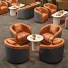 Conjunto de Mesa e Cadeiras para Recepção e Negociação de Escritório, Sofá Simples de Recepção de Escritório Estilo Europeu, Uma Mesa e Quatro Cadeiras