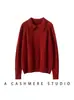 Novo Suéter de Caxemira 100% Outono e Inverno para Mulheres com Gola Reversível, Mangas Raglã e Tricô com Estampa Floral, Suéter Pulôver Grosso