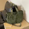 Bolsa de lona de pana transfronteriza, gran capacidad, simple y versátil, adecuada para mujeres, se puede llevar en la mano, usar como bolso de hombro o colgar cruzada en el cuerpo