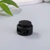 Fivela de mola grande de furo duplo plástico trava de aperto fivela de cordão fivela nariz de porco ajuste elástico botão preto e branco