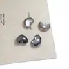 16*21mm Acrílico Glitter Fino Olho de Gato Coração Formato Furo Reto Contas DIY Corrente de Celular Chaveiro Acessórios de Caneta
